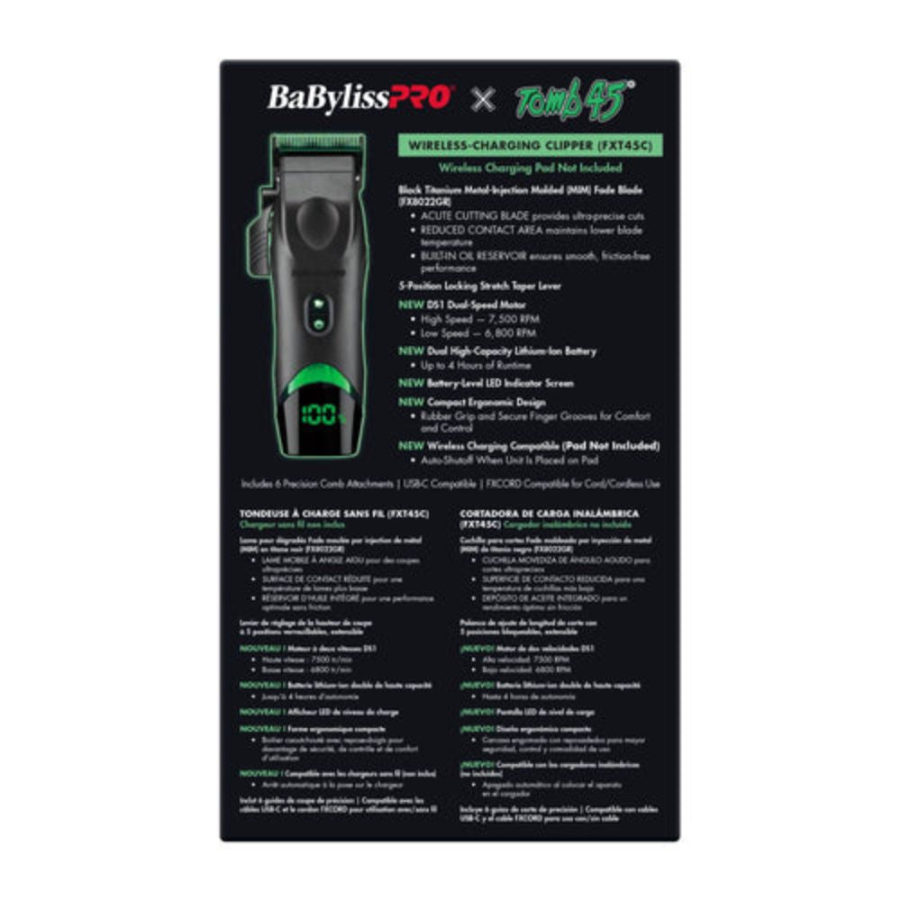Babyliss Pro x Tomb45 Wireless Charging Clipper + Trimmer (Combo) (FXT45C + FXT45T)