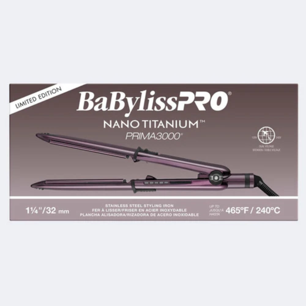 Babyliss Pro Limited Edition Nano Titanium Nightfall Prima 3000 Flat Iron - 1.25" (BNTP3000TUC)