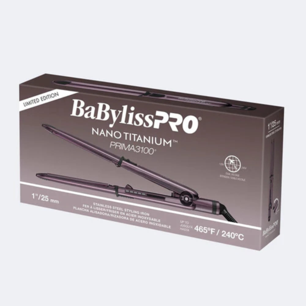 Babyliss Pro Limited Edition Nano Titanium Nightfall Prima 3100 Flat Iron - 1" (BNTP3100TUC)