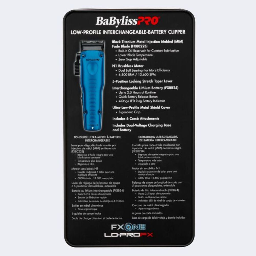 Babyliss Pro FXONE Lo-ProFX Limited Edition Black & Blue Clipper + Trimmer (Combo)