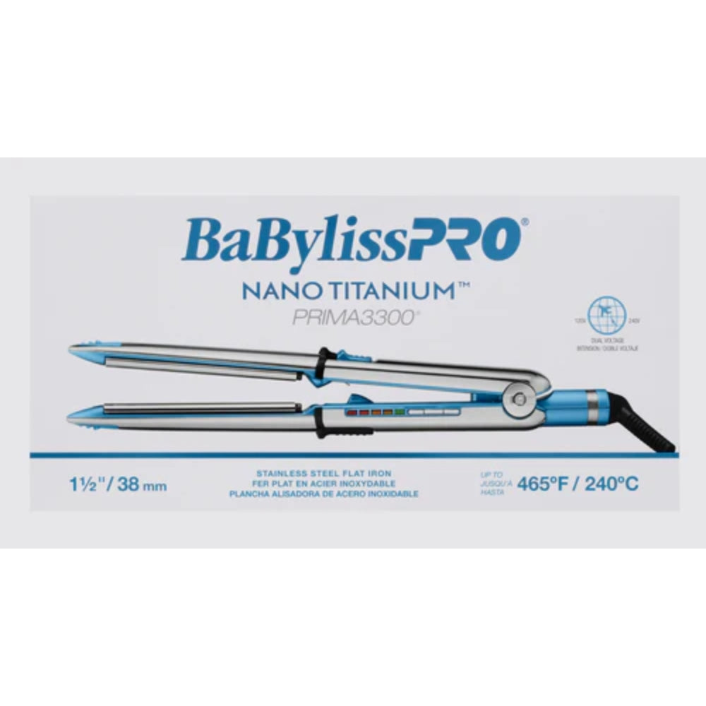 Babyliss Pro Nano Titanium Prima 3300 Flat Iron - 1.5" (BNT3300TUC)