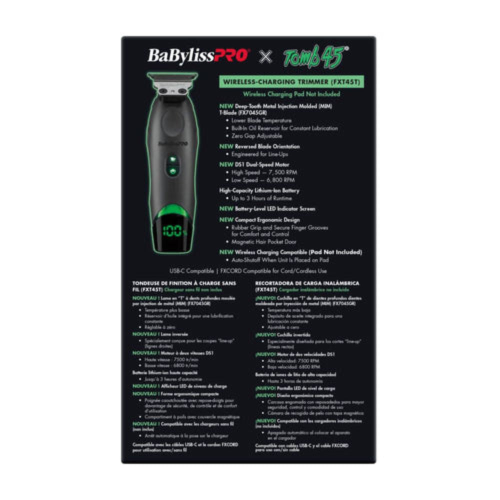 Babyliss Pro x Tomb45 Wireless Charging Clipper + Trimmer (Combo) (FXT45C + FXT45T)