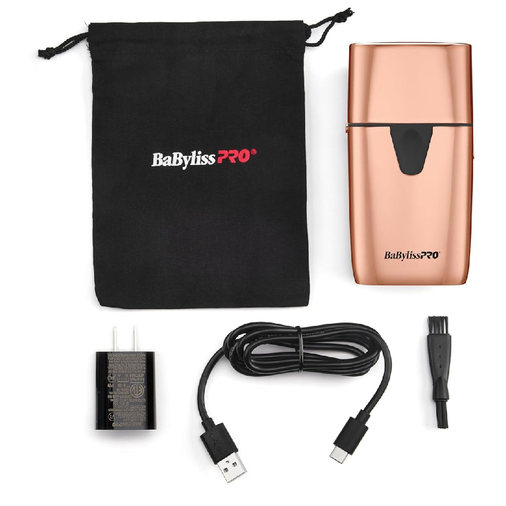 BaByliss Pro UV Foil Cordless Double Foil Shaver - Rose Gold (FXLFS2RG)-Clipper Vault