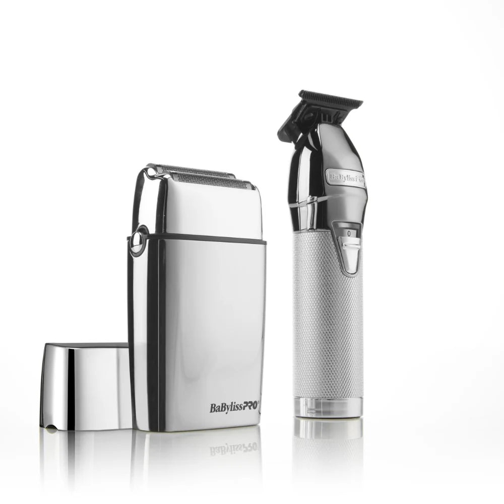 Babyliss Pro LimitedFX Silver Trimmer & Double-Foil Shaver Value Set (FXDUOFS2TS)