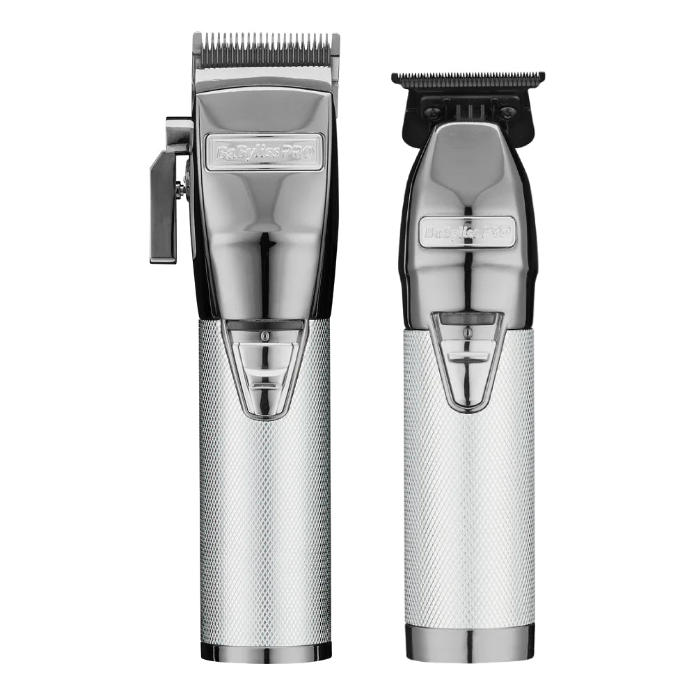 Babyliss Pro FX+ Upgraded All-Metal Lithium Clipper + Upgraded FX+ Outlining Cordless Trimmer (Combo) (Gold / Silver / Rose)