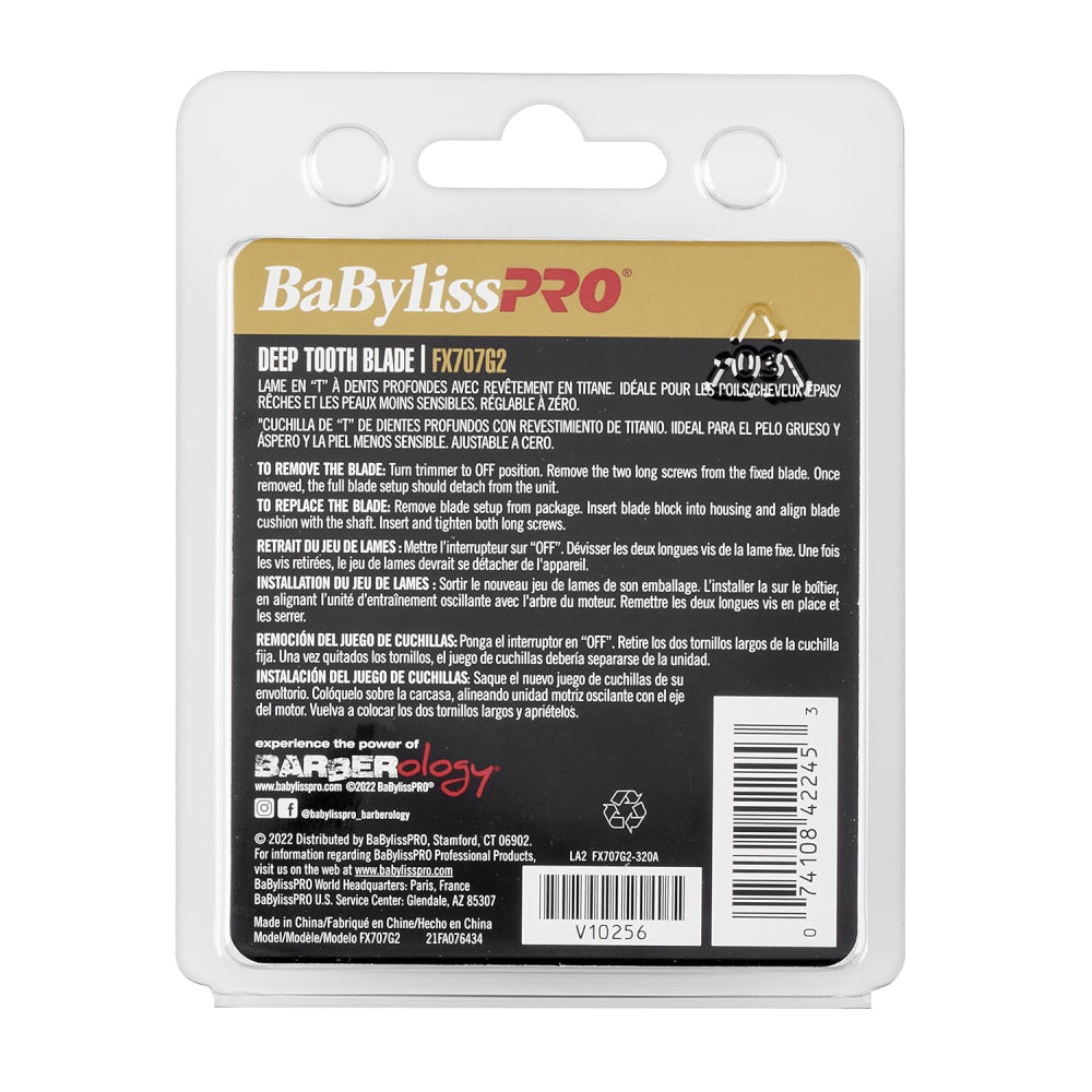 BaByliss Pro GoldFX Titanium Trimmer Blade - Deep Tooth (FX707G2)-Clipper Vault