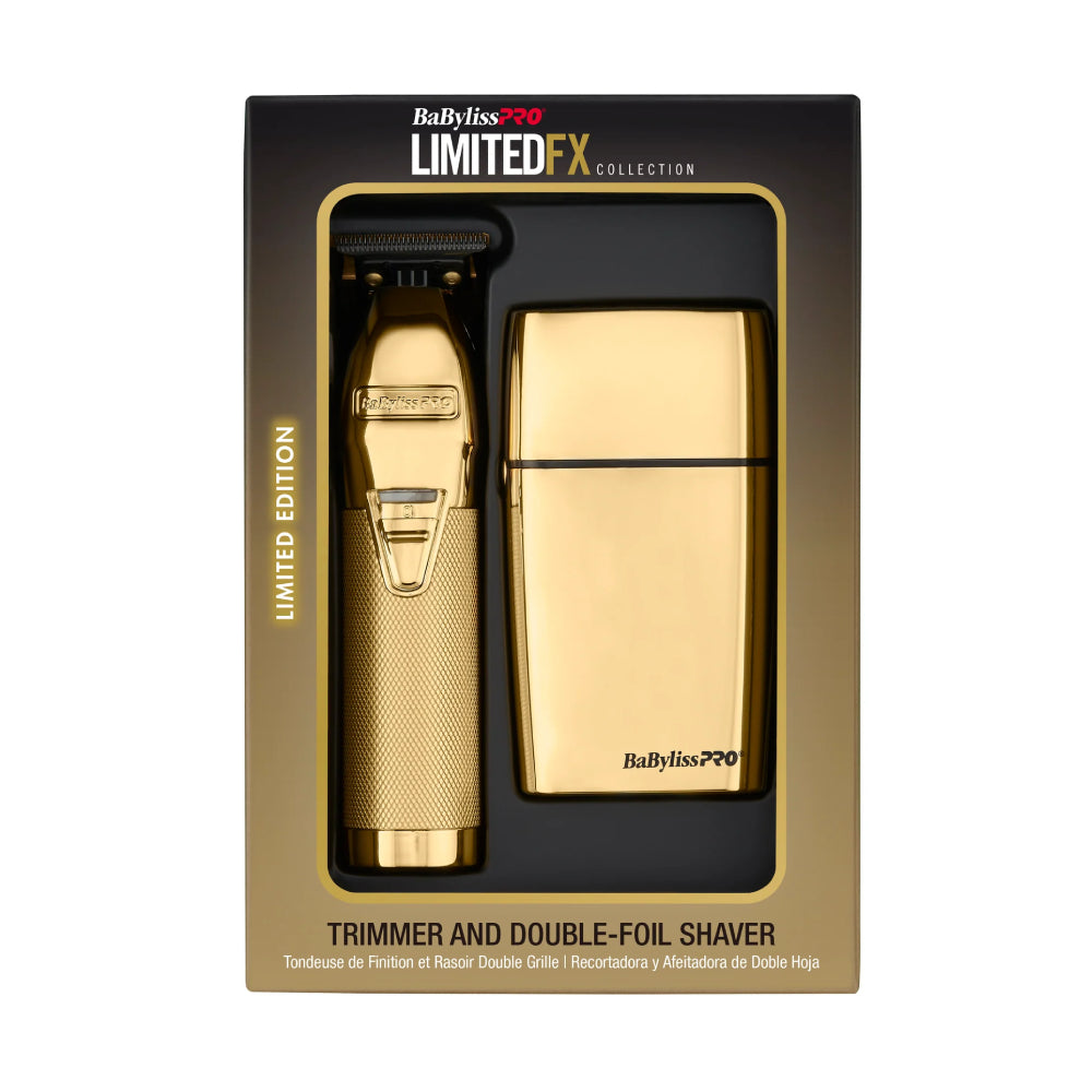 BaByliss PRO LimitedFX Gold Trimmer & Double Foil Shaver Prepack (FXDUOFS2TG)