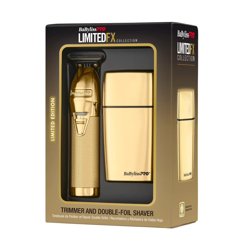 BaByliss PRO LimitedFX Gold Trimmer & Double Foil Shaver Prepack (FXDUOFS2TG)