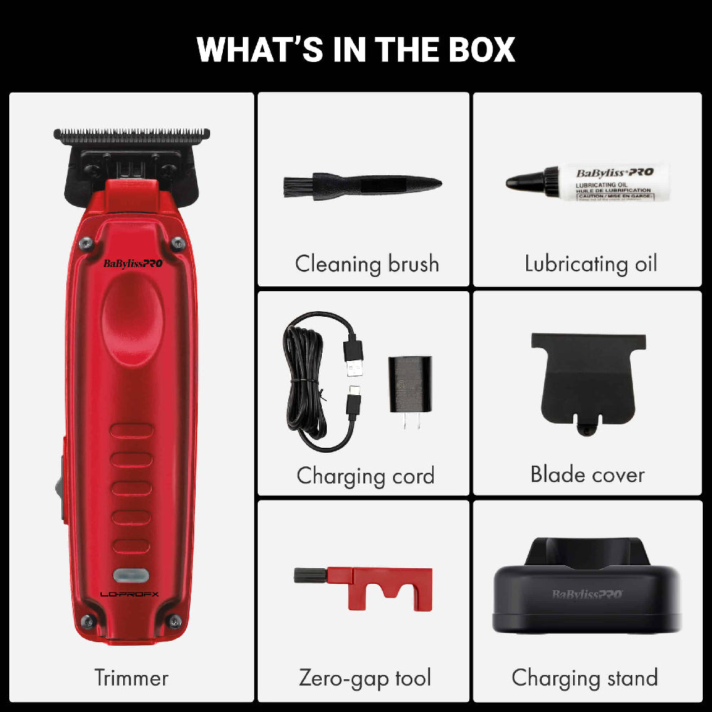 Babyliss Pro Limited Edition Metallic Red Lo-ProFX Compact High Performance Cordless Trimmer (FX72RD)
