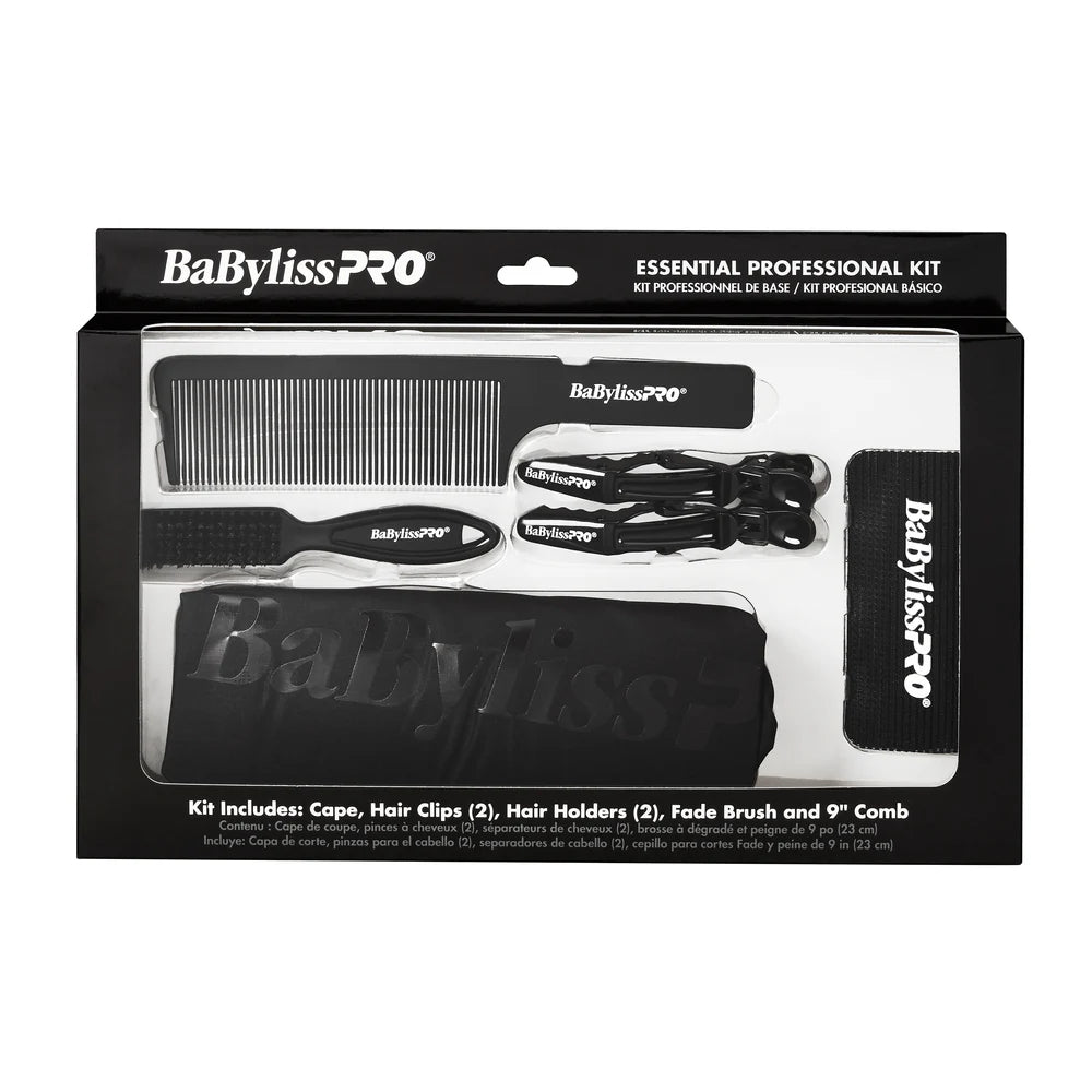 Babyliss Pro Essential Professional Kit (Cape, Comb, Fade Brush, 2x Hair Clips, & 2x Hair Holders)