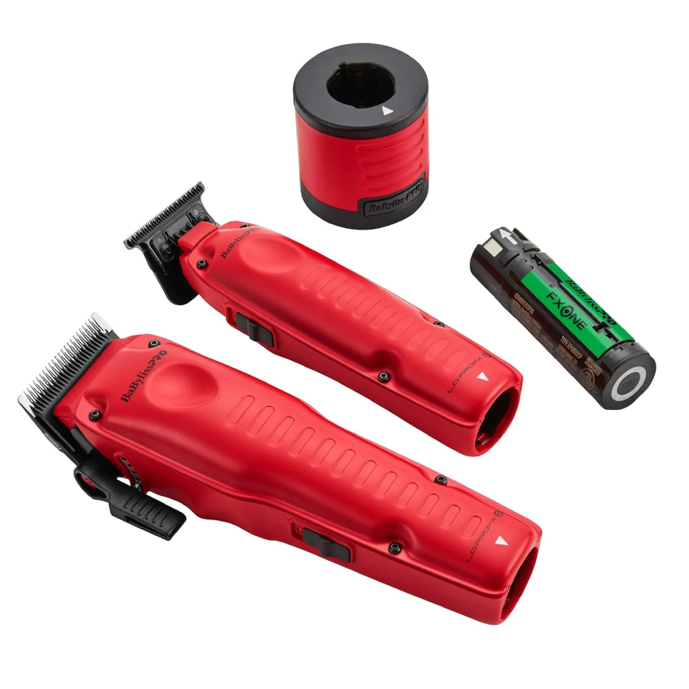 Babyliss Pro FXONE LO-PROFX Clipper & Trimmer Combo Set - Matte Red (FX129MRPK)
