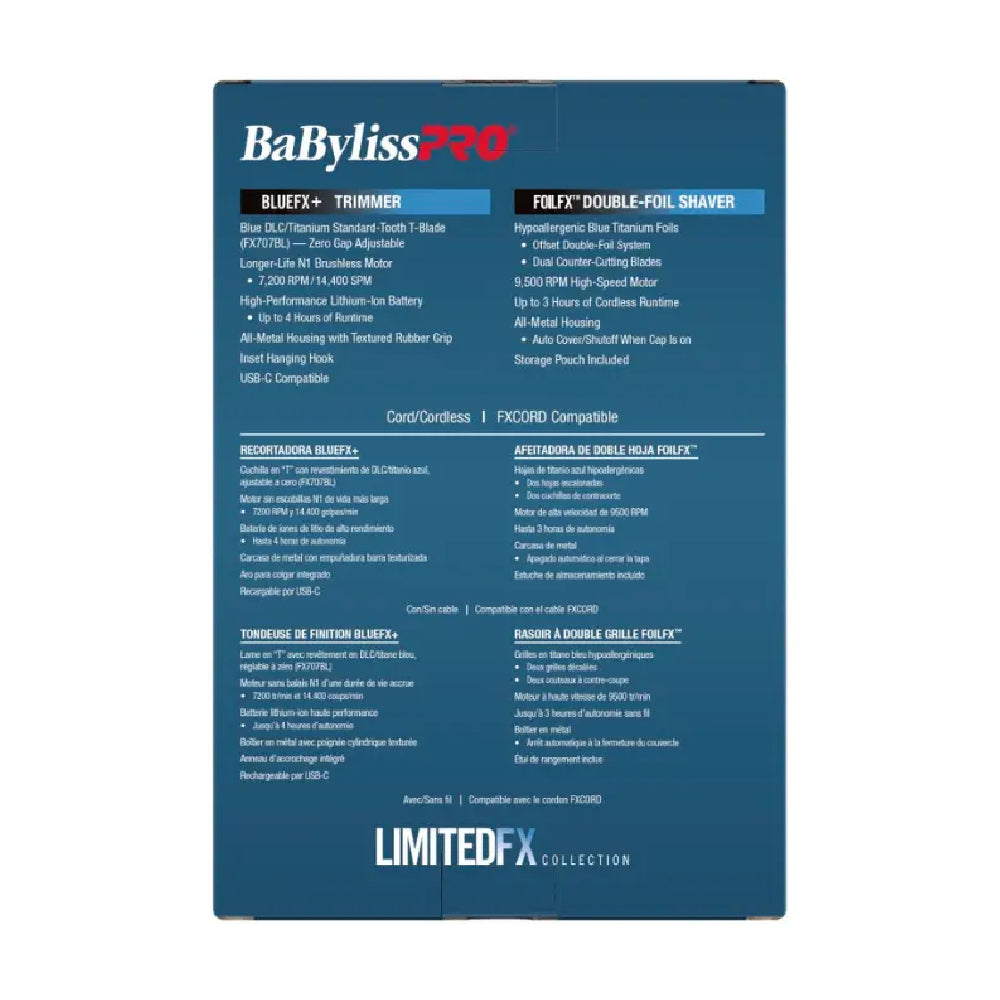 Babyliss Pro LimitedFX Black & Blue Trimmer & Double-Foil Shaver Prepack (FXDUOFS2TBL)