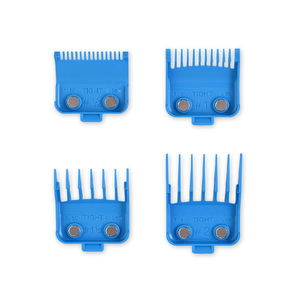 Gamma+ Dub Magnetic Tight Clipper Guards - Cyan Blue (4 Pack) (GPTGB)-Clipper Vault