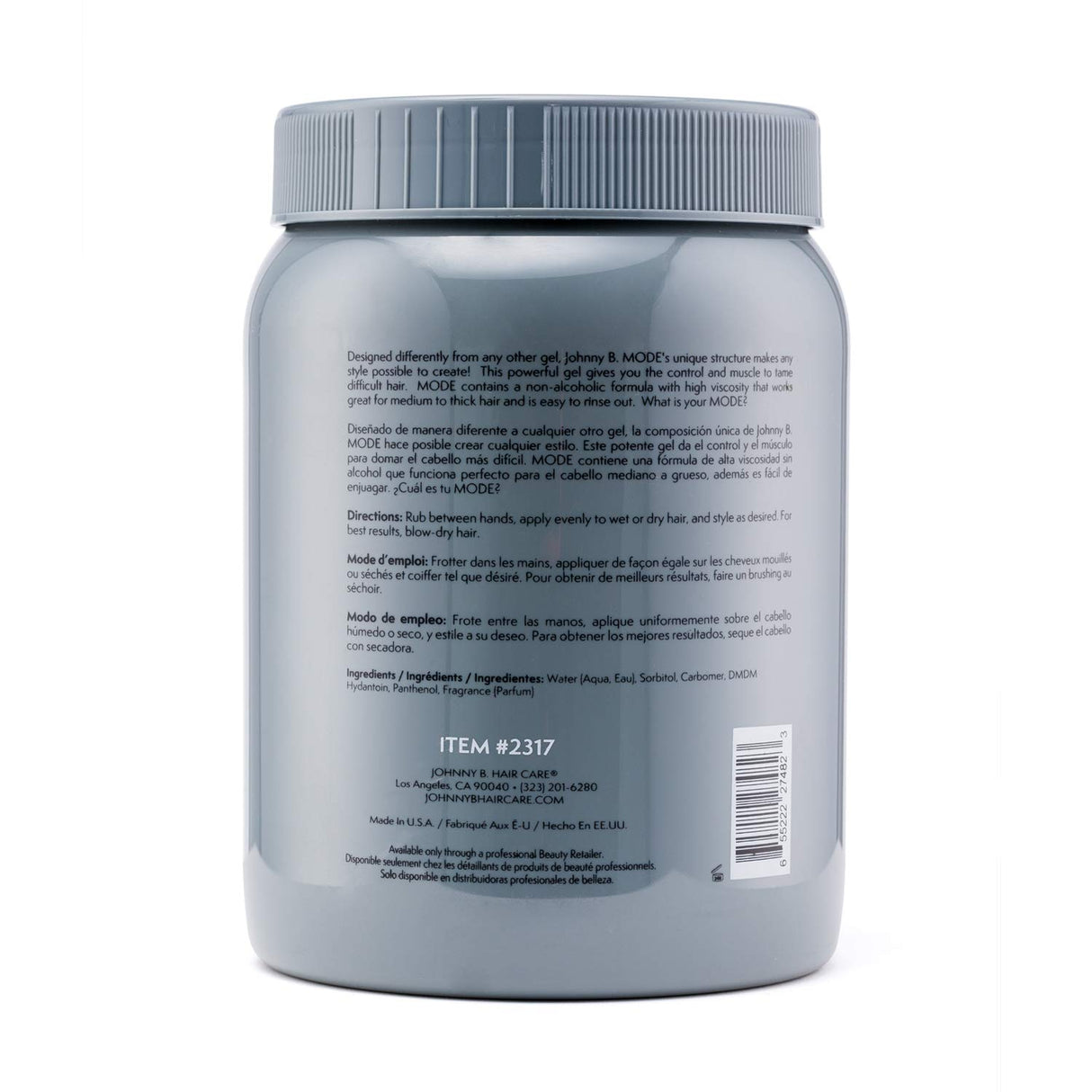 Johnny B. Mode Professional Hair Styling Gel (64oz)