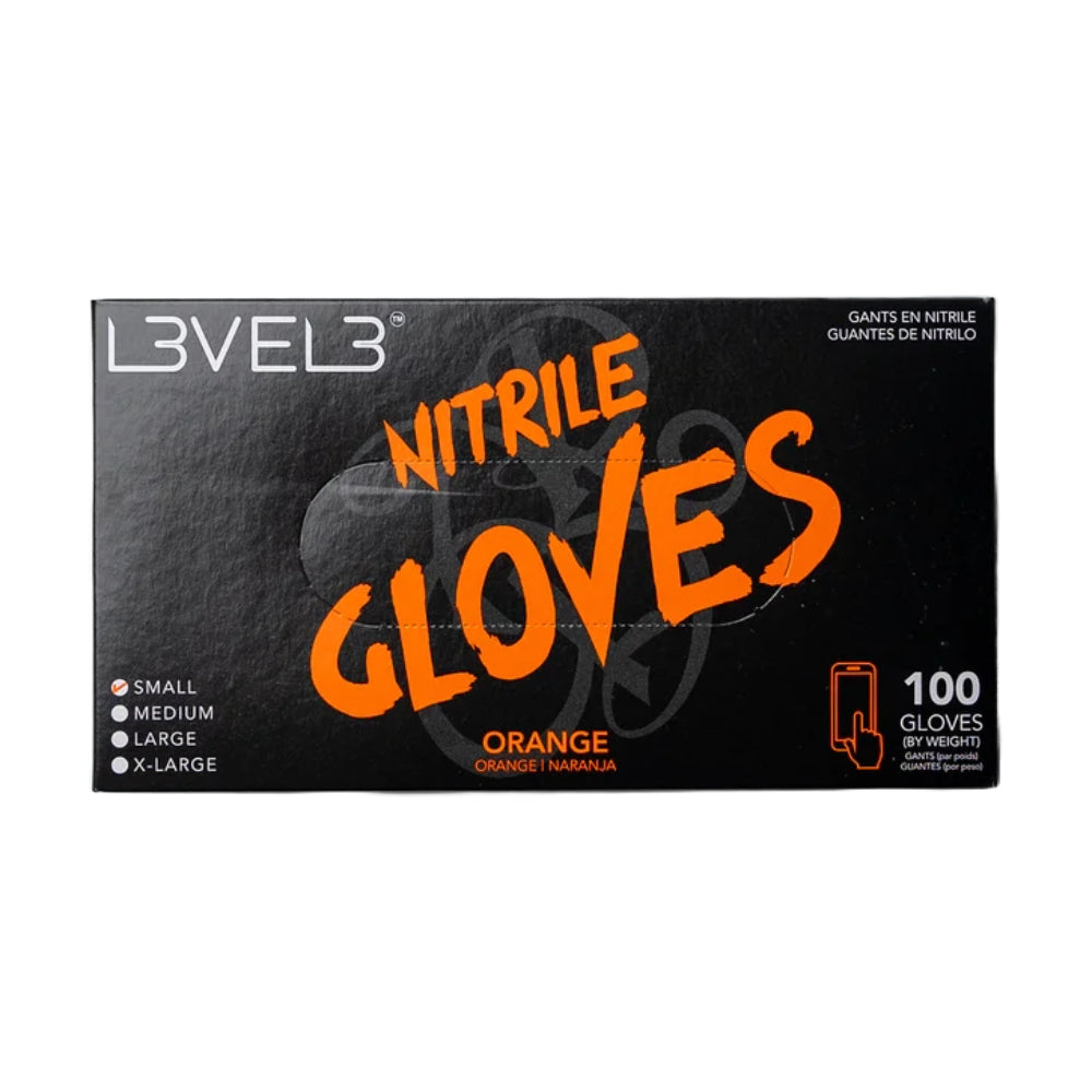 L3VEL3 Professional Nitrile Gloves 100 Pack - Orange