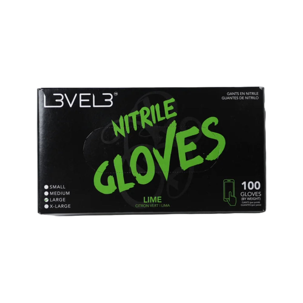 L3VEL3 Professional Nitrile Gloves 100 Pack - Lime