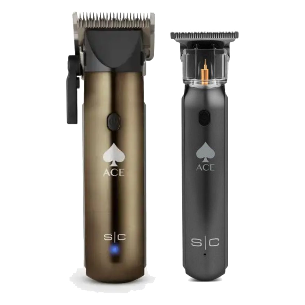 StyleCraft Ace Cordless Hair Clipper + Trimmer w/ Rotary Motor (Bundle) (SC618GY/SC404B)