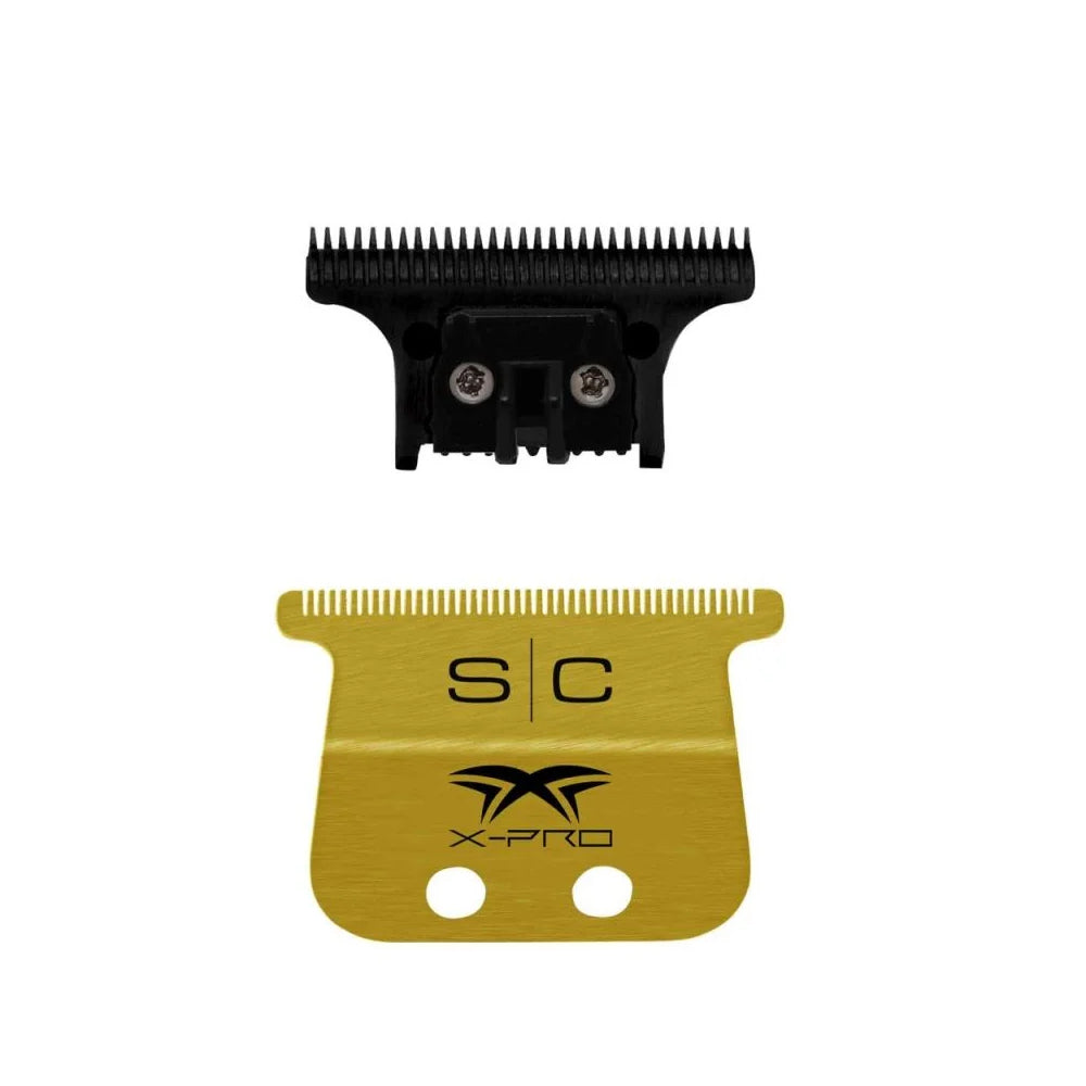 StyleCraft Fixed Gold Titanium X-Pro Wide Replacement Trimmer Blade w/ Black Diamond DLC The One Cutter Set (SC527GB)