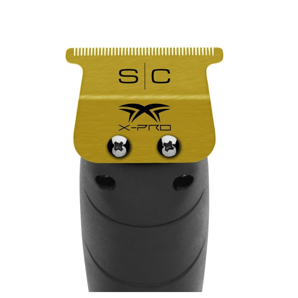 StyleCraft Fixed Gold Titanium X-Pro Wide Replacement Trimmer Blade w/ Black Diamond DLC The One Cutter Set (SC527GB)