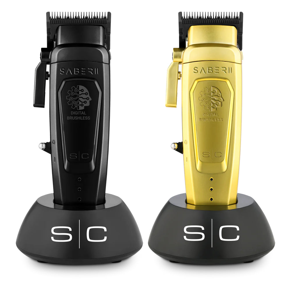 StyleCraft Saber 2.0 Cordless Modular Clipper w/ High-Torque Digital Brushless Motor - (Black or Gold) (SC617)