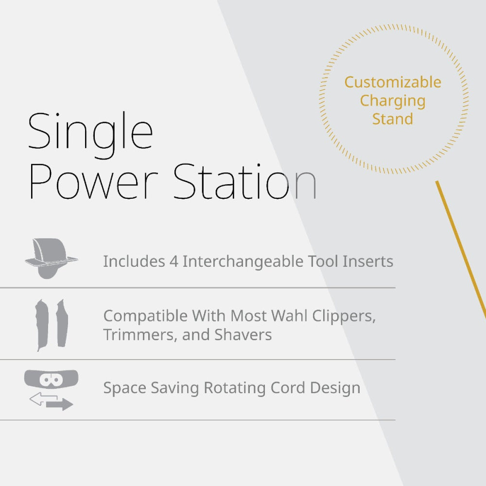Wahl Single Power Station for Vapor Clipper, Cordless Senior, Cordless Magic Clip, Hi Viz, & Vanish Shaver
