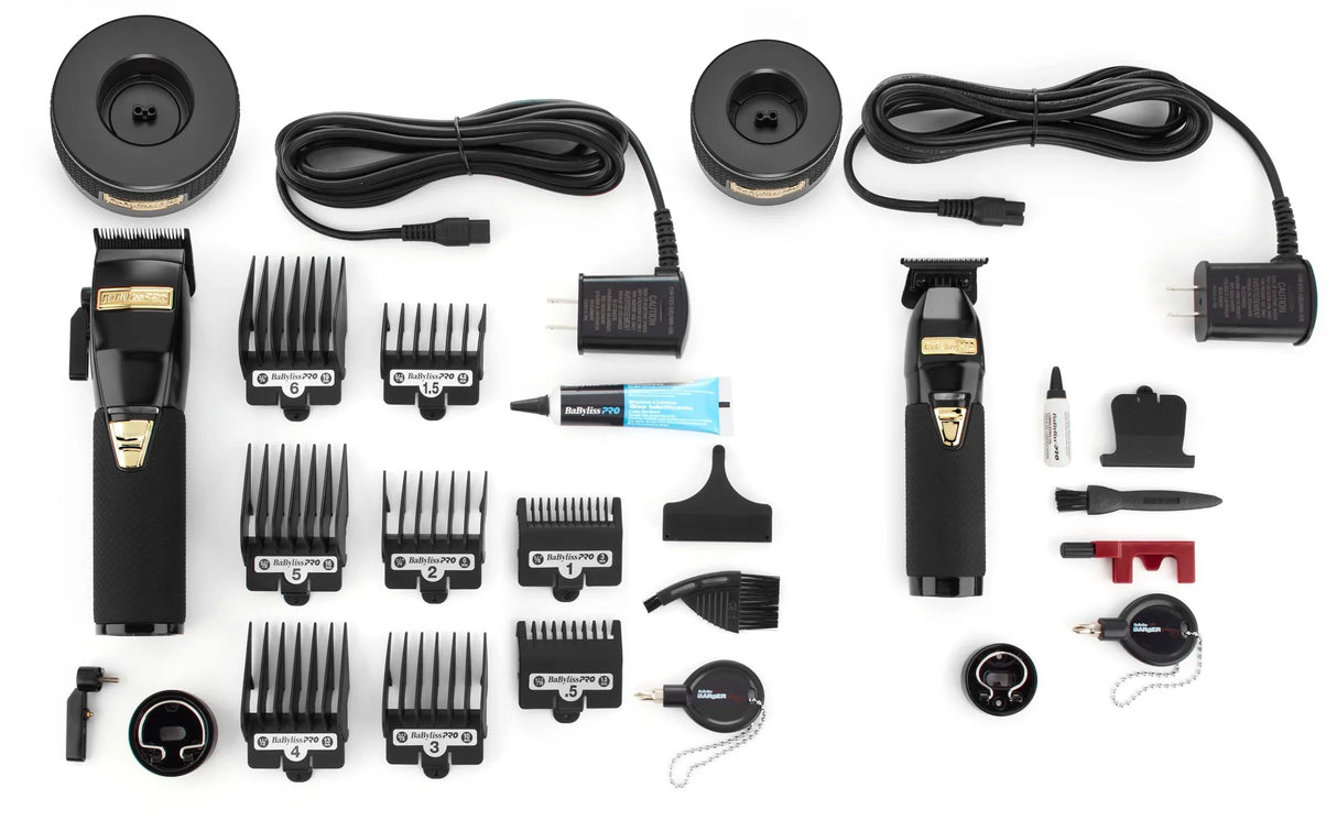 BaByliss PRO Black FX Boost+ Limited Edition Clipper & Trimmer Set w/ Charging Base (FXHOLPKCTB-B)-Clipper Vault