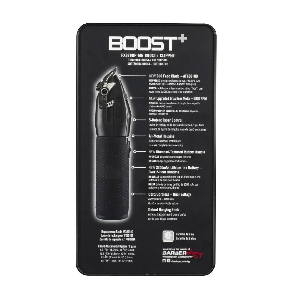 Babyliss Pro Boost+ Clipper Matte Black + Babyliss Pro Boost+ Trimmer Matte Black (Combo)-Clipper Vault
