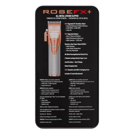Babyliss Pro FX+ Upgraded All-Metal Lithium Clipper (Gold / Silver / Rose Gold)-Clipper Vault
