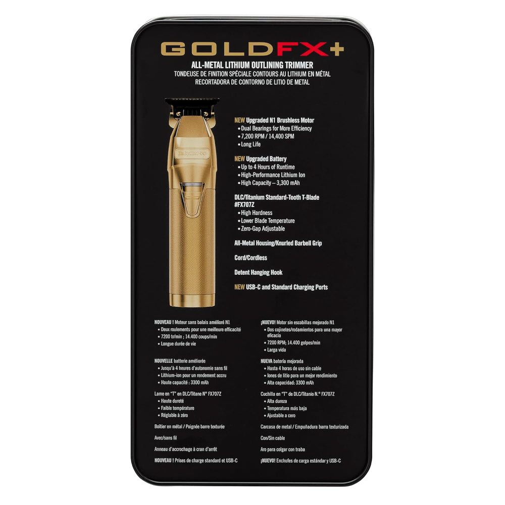 Babyliss Pro FX+ Upgraded All-Metal Lithium Trimmer (Gold / Silver / Rose Gold)-Clipper Vault