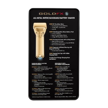 Babyliss Pro FXONE GOLDFX Cordless Clipper + FXONE GoldFX Shaver (Combo) (#FX899G + #FXFX79FSG)-Clipper Vault