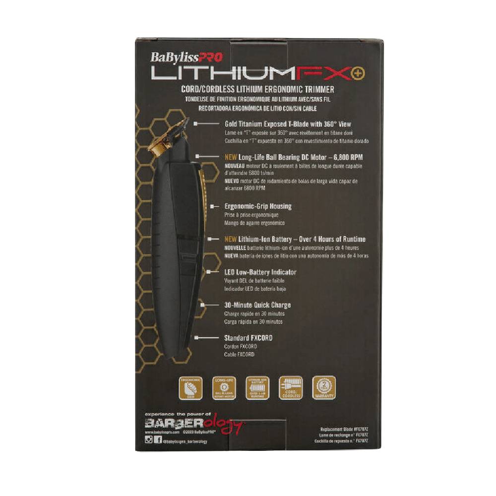 BaByliss Pro Lithium FX Cord/Cordless Lithium Ergonomic Trimmer #FX773N-Clipper Vault