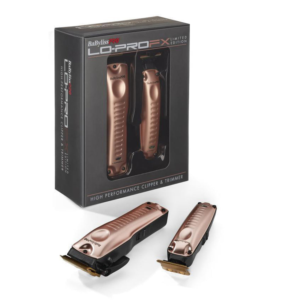 Babyliss Pro LO-PROFX Clipper & Trimmer Combo Rose Gold (FXHOLPKLP-RG)-Clipper Vault