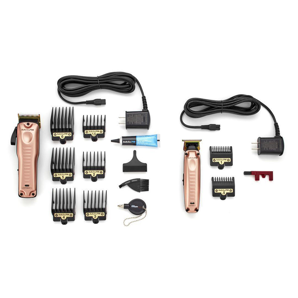 Babyliss Pro LO-PROFX Clipper & Trimmer Combo Rose Gold (FXHOLPKLP-RG)-Clipper Vault