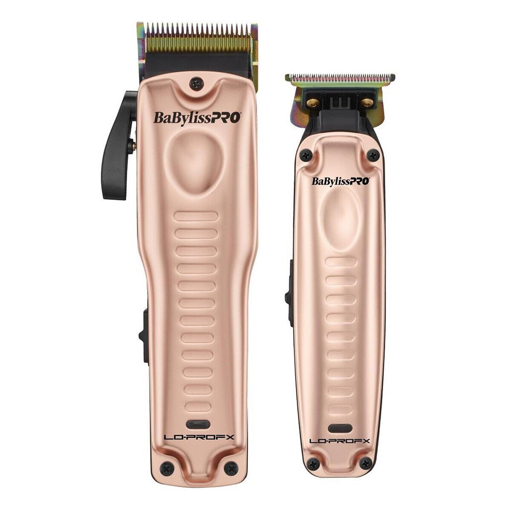 Babyliss Pro LO-PROFX Clipper & Trimmer Combo Rose Gold (FXHOLPKLP-RG)-Clipper Vault