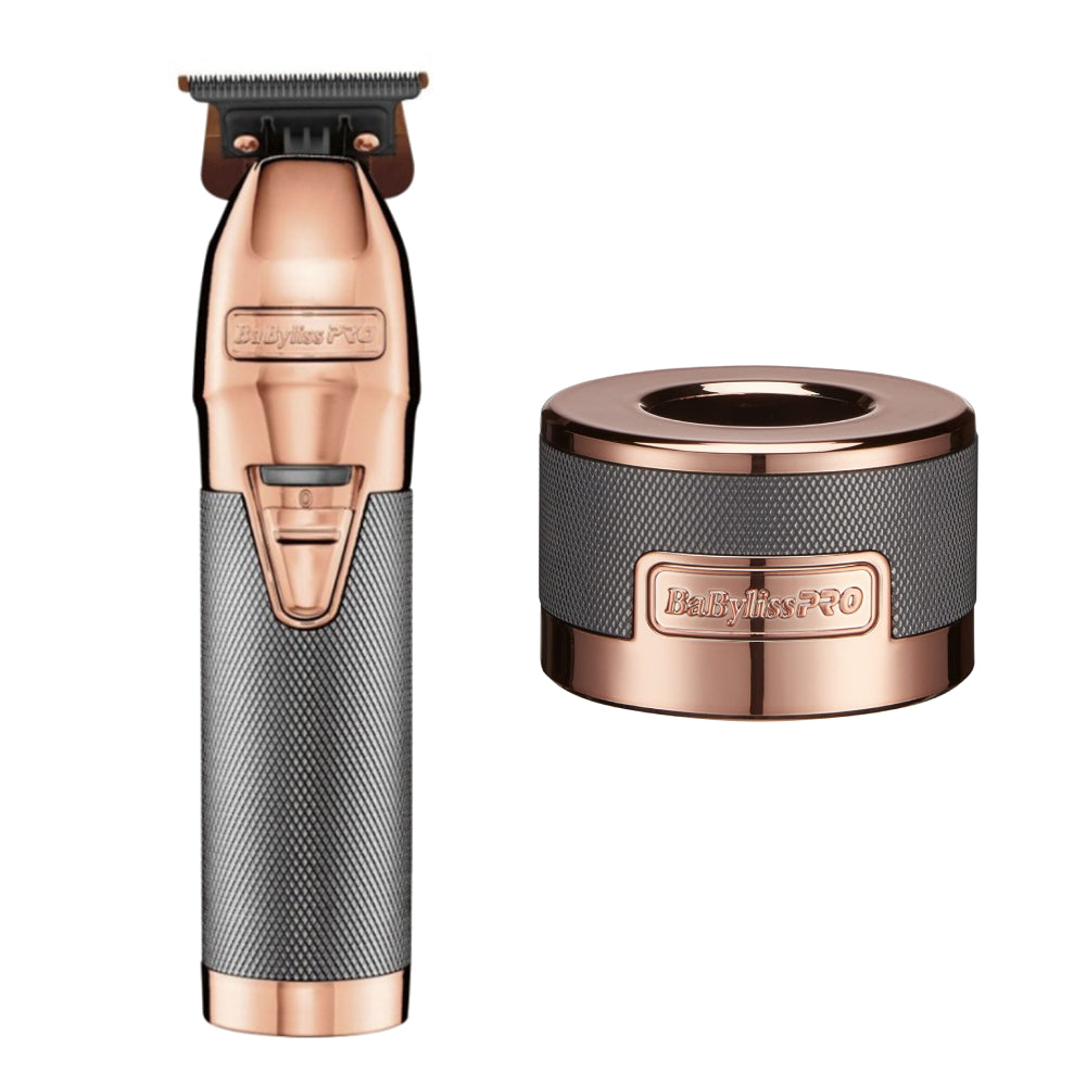 Babyliss Pro Rose Gold Skeleton Trimmer with Charging Base-Clipper Vault