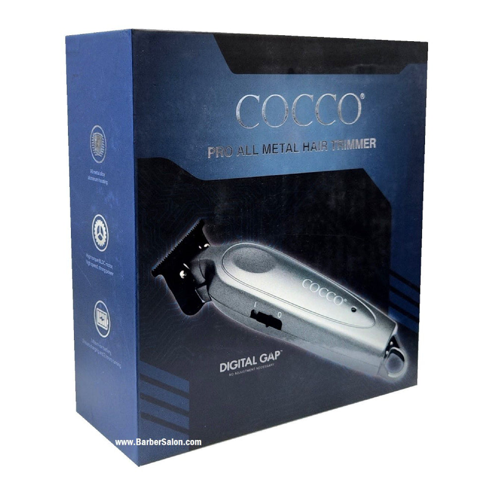 Cocco Pro All Metal Hair Trimmer - Gray (Dual Voltage)-Clipper Vault