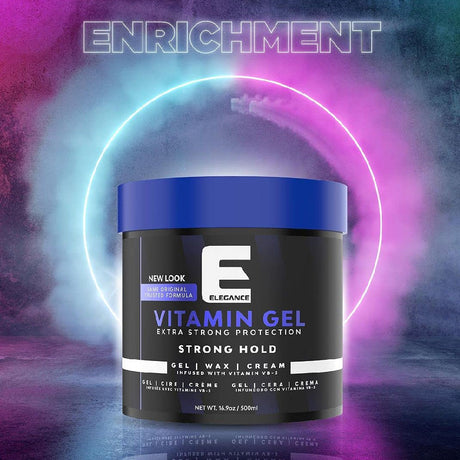 Elegance Pro-VB5 Hair Styling Gel Strong Hold (Vitamin) 16.9oz 500ml-Clipper Vault