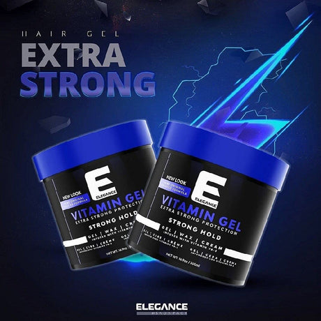 Elegance Pro-VB5 Hair Styling Gel Strong Hold (Vitamin) 16.9oz 500ml-Clipper Vault