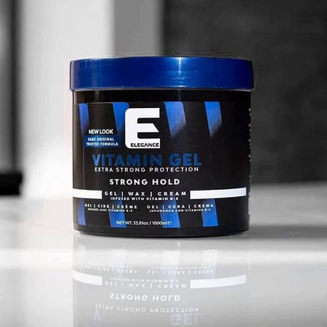 Elegance Pro-VB5 Hair Styling Gel Strong Hold (Vitamin) 16.9oz 500ml-Clipper Vault