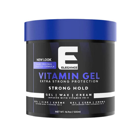 Elegance Pro-VB5 Hair Styling Gel Strong Hold (Vitamin) 16.9oz 500ml-Clipper Vault