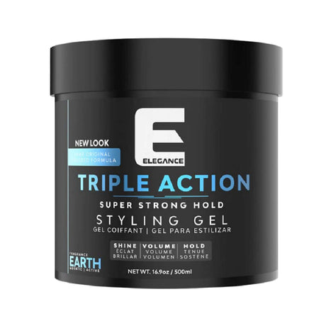 Elegance Triple Action Hair Gel Earth (Strong Hold) 16.9oz 500ml-Clipper Vault