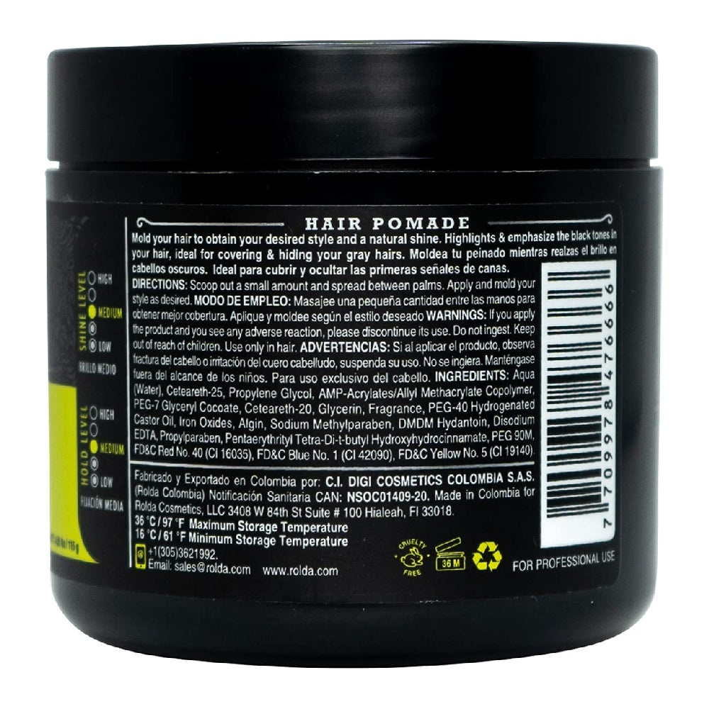Rolda Hair Pomade "Black" Medium Hold & Shine-Clipper Vault