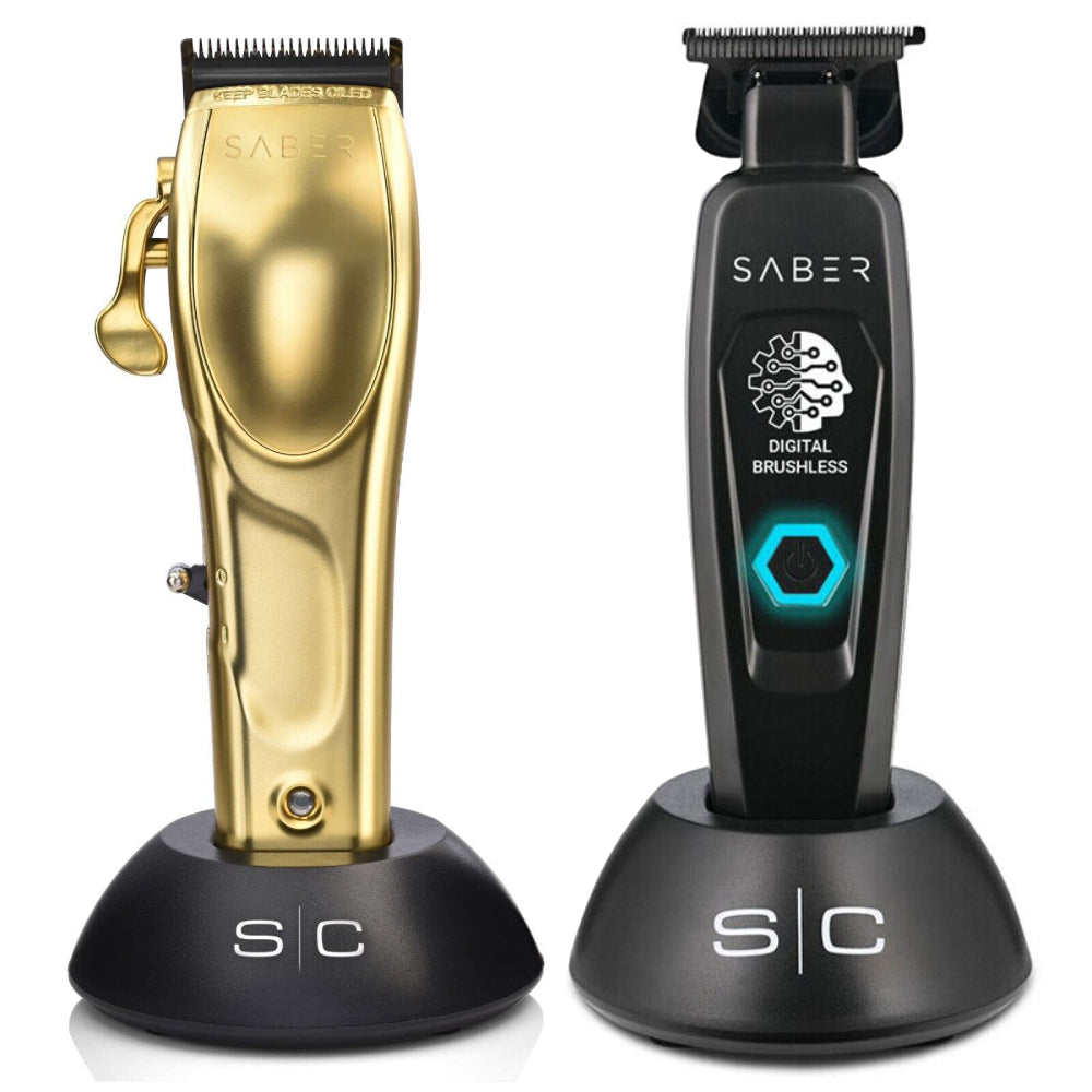 StyleCraft Saber Cordless Clipper + StyleCraft Black Saber Trimmer (Combo)-Clipper Vault