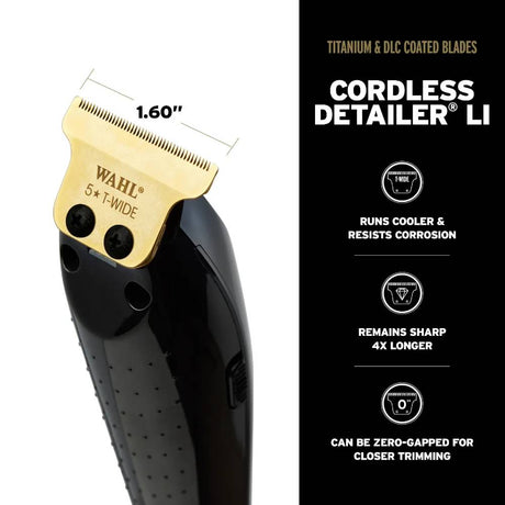Wahl 5-Star Black/Gold Cordless Barber Combo + Vanish Shaver + Power Station (Combo)-Clipper Vault