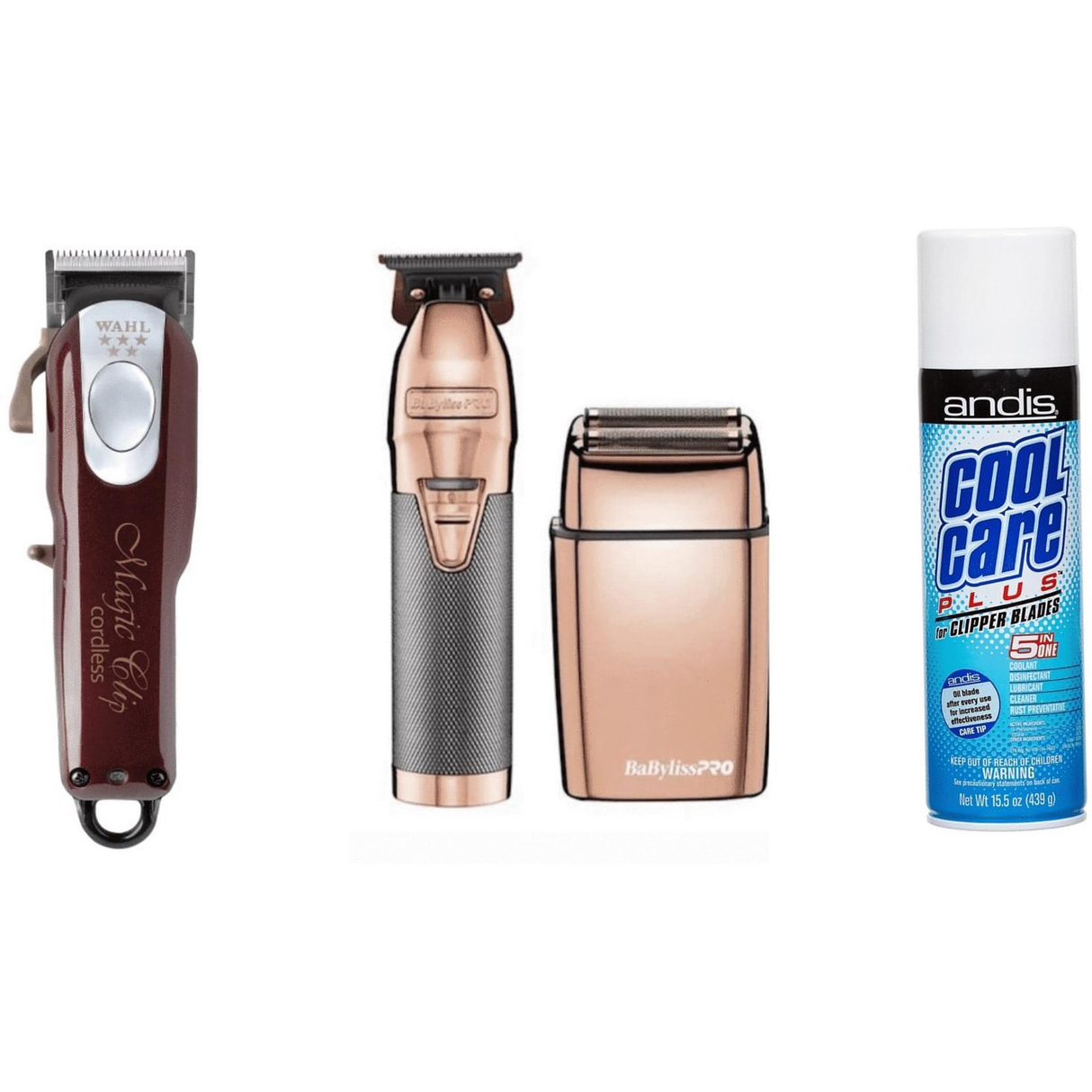 Wahl Magic Clipper + BaByliss Pro Skeleton Trimmer + Double Foil Shaver (Combo)-Clipper Vault