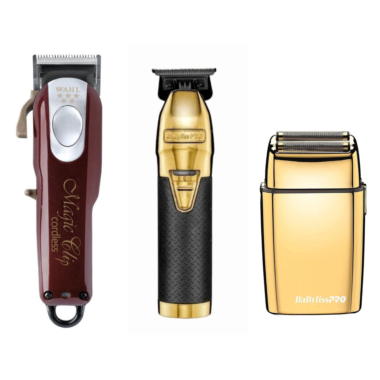Wahl Magic Clipper + BaByliss Pro Skeleton Trimmer + Double Foil Shaver (Combo)-Clipper Vault