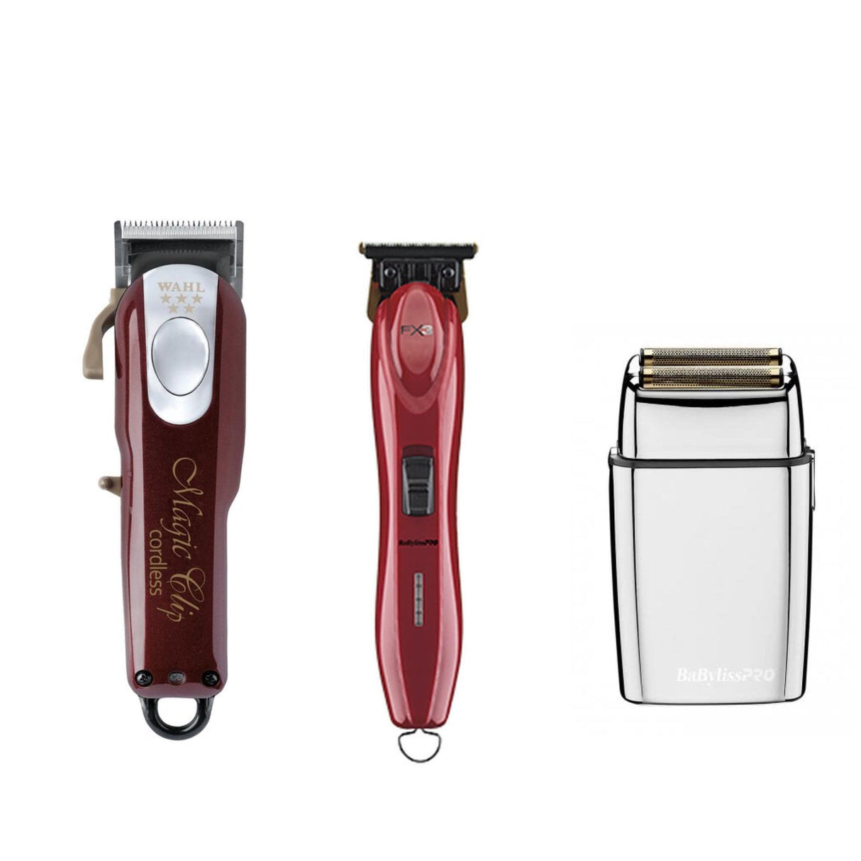 Wahl Magic Clipper + BaByliss Pro Skeleton Trimmer + Double Foil Shaver (Combo)-Clipper Vault
