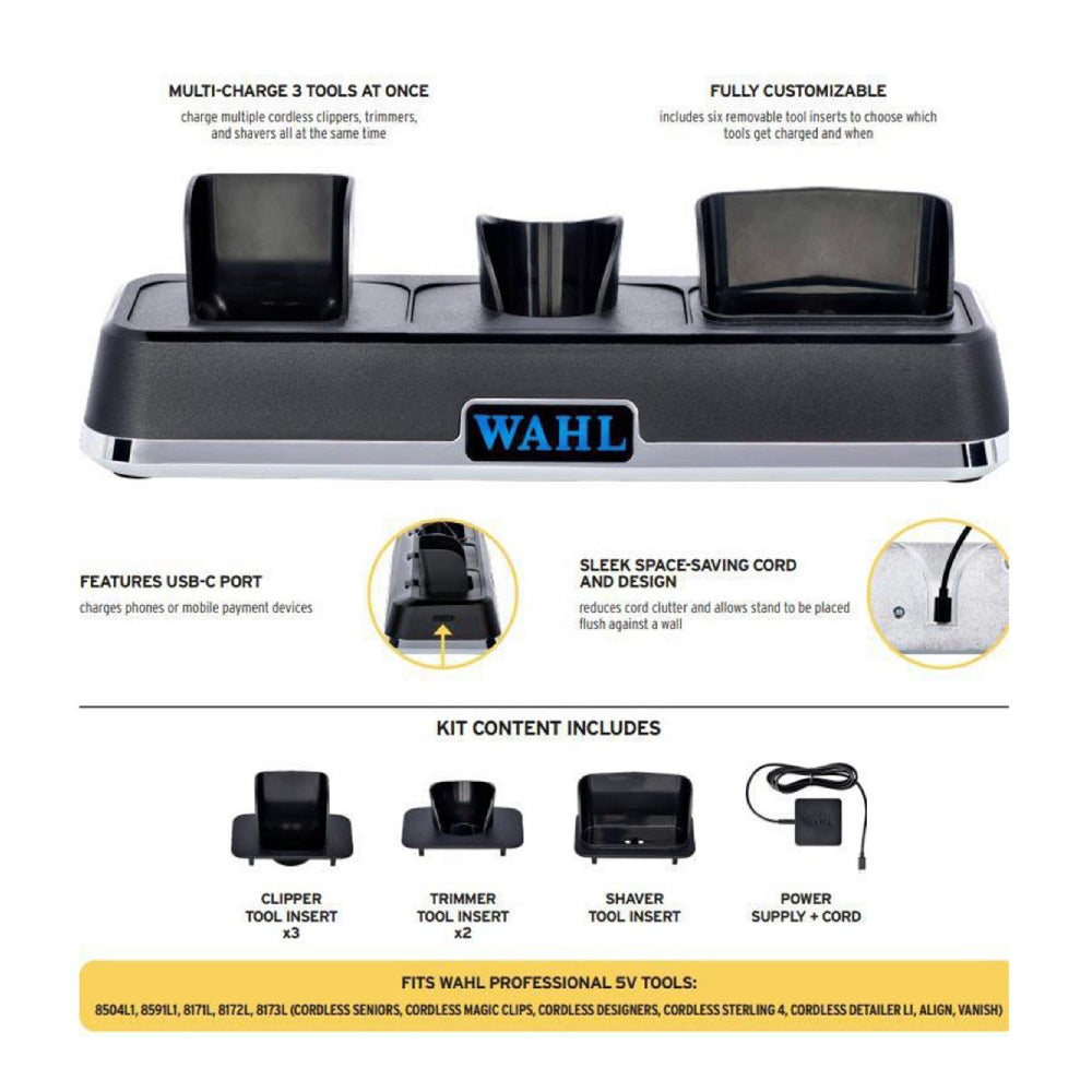 Wahl Power Station - Multi-Charge 3 Tools At Once-Clipper Vault