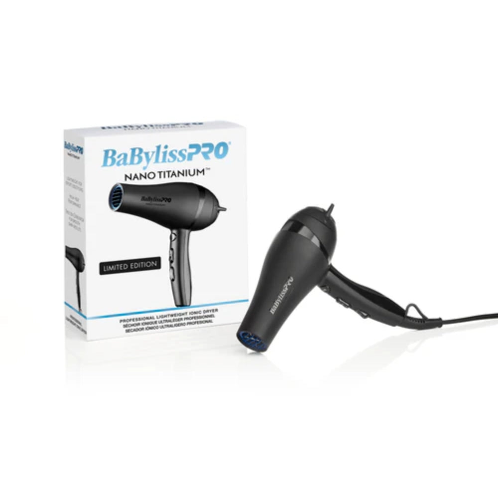 Babyliss Pro Nano Titanium Limited Edition Professional Ionic Hair Dryer - Black & Blue (BNTMB5548)