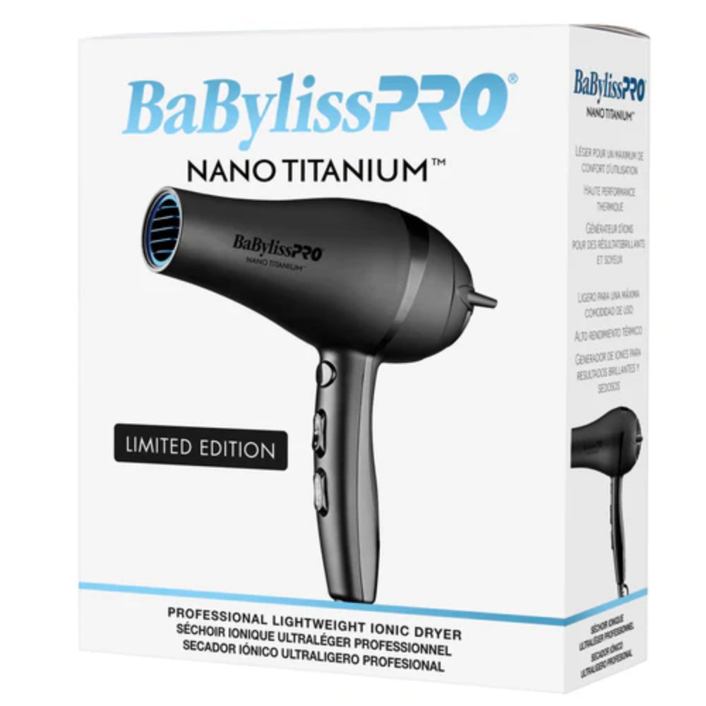 Babyliss Pro Nano Titanium Limited Edition Professional Ionic Hair Dryer - Black & Blue (BNTMB5548)